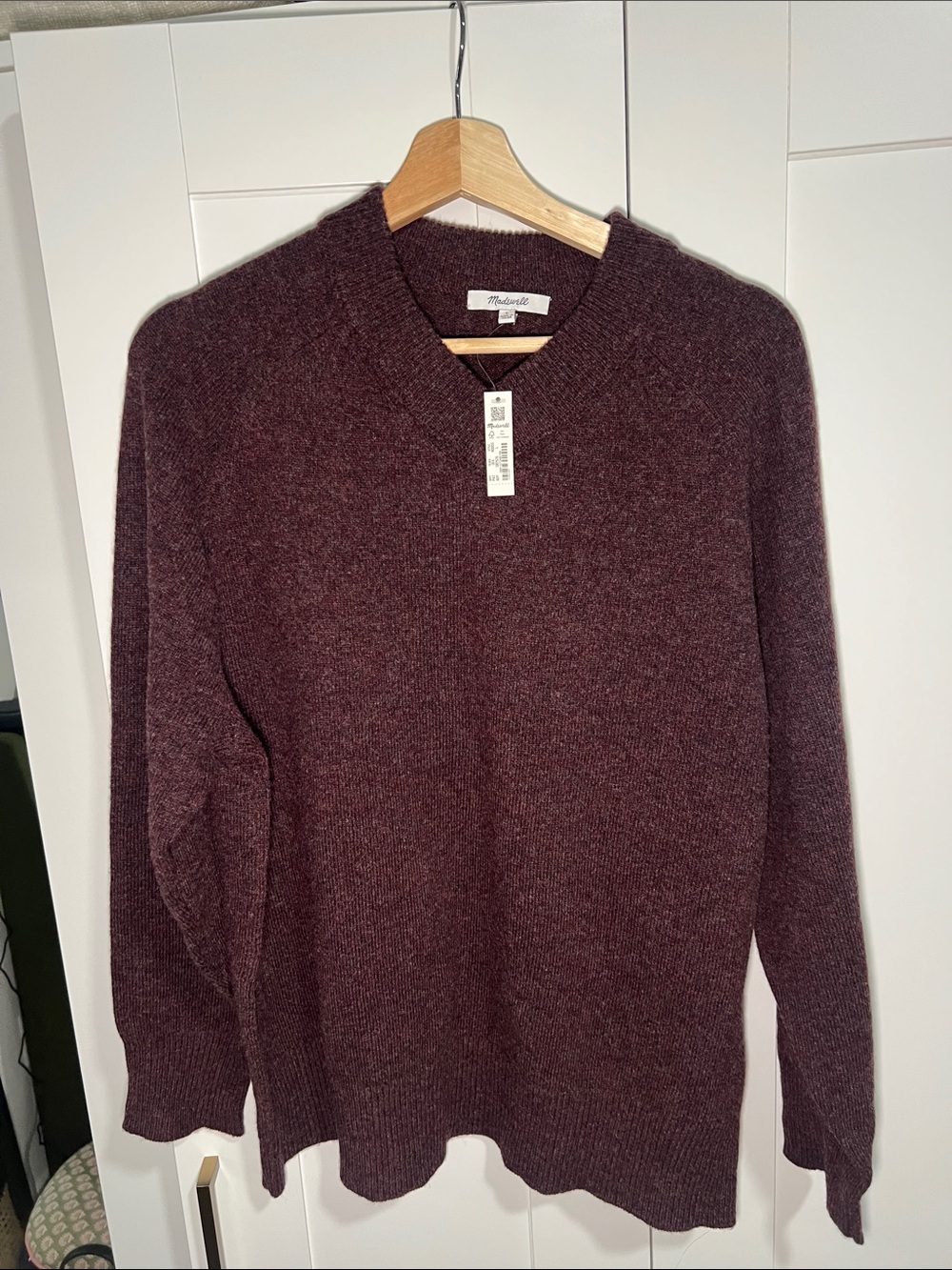 Madewell 100% Wool Sweater in Deep Wine